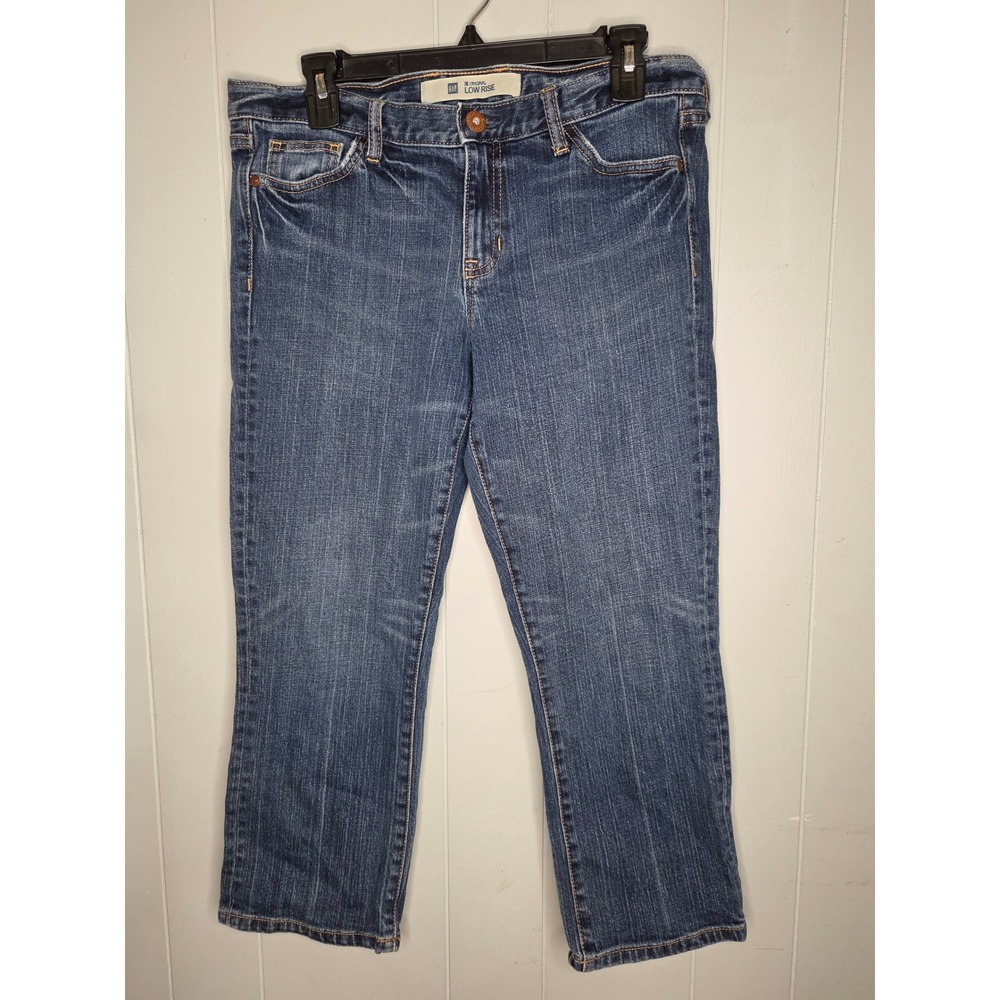 Gap Original Low Rise Medium Wash Cropped Jeans Straight Leg Denim Blue 10R